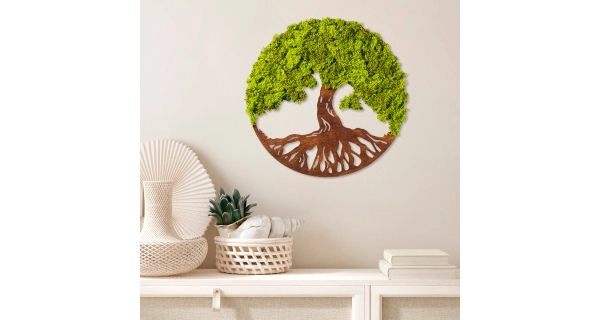 Dřevěná dekorace na zeď - STROM ŽIVOTA, 44 x 1 x 44 cm 